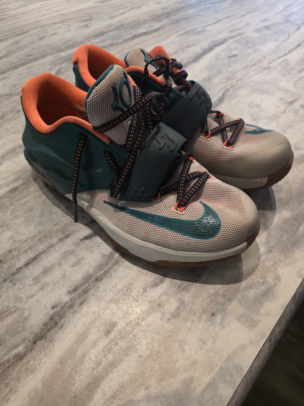 NIKE KD7 VII Easy Money Mystic Green 2014 Shoes Size 6.5 Used